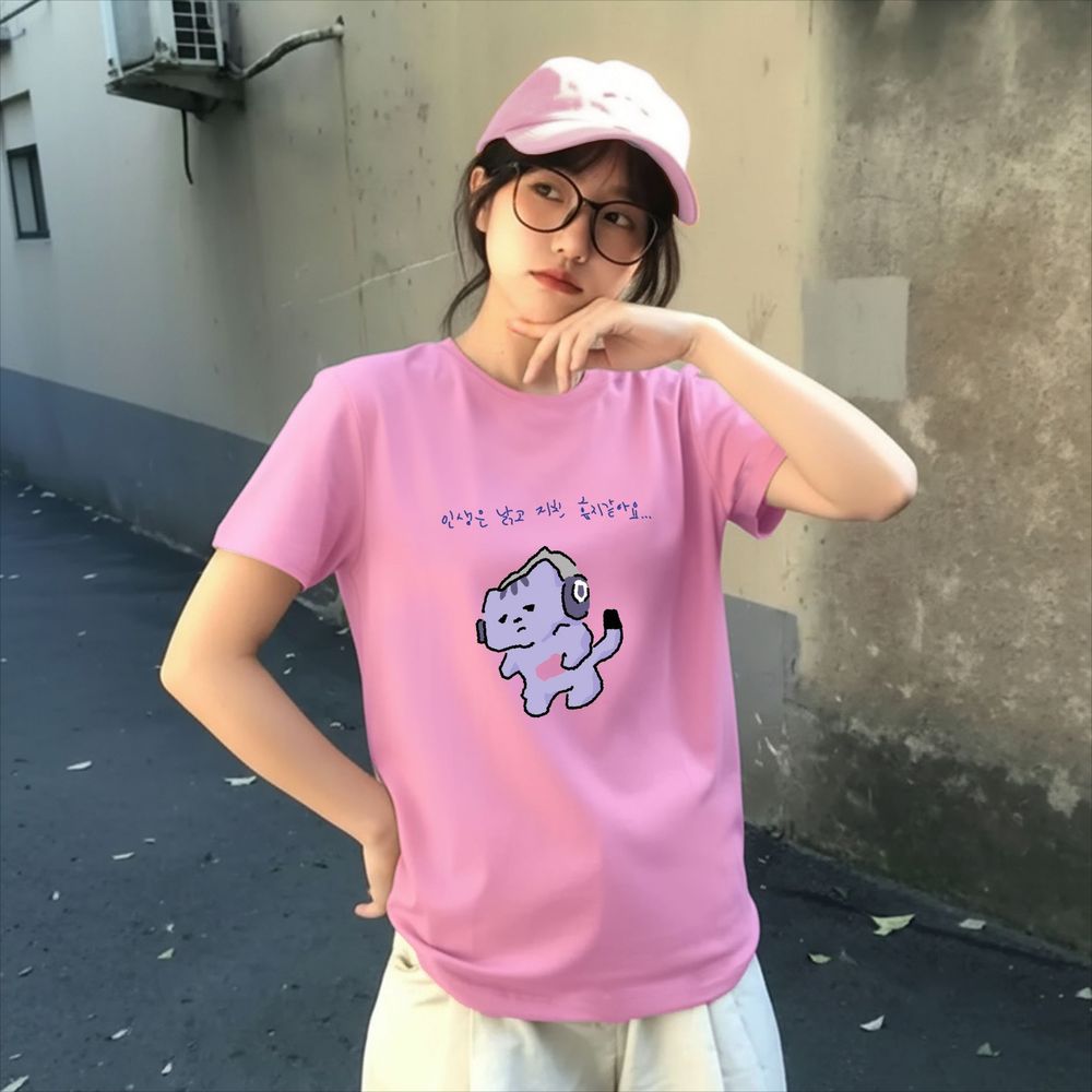 Camiseta com estampa de texto  - Korean Women Lifestyle avaliação e preço