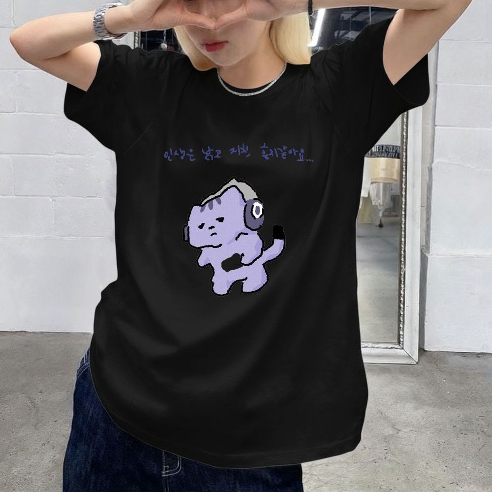 Camiseta com estampa de texto  - Korean Women Lifestyle avaliação e preço