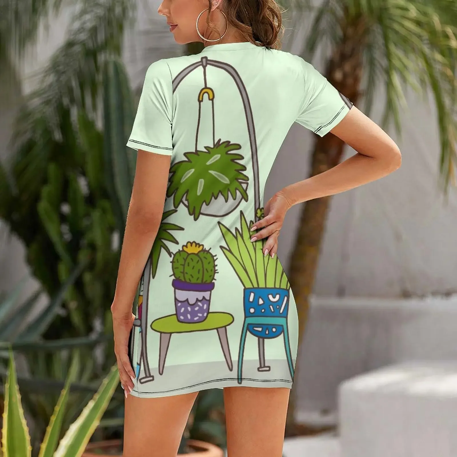 Vestido de manga curta com est - Korean Women Lifestyle avaliação e preço